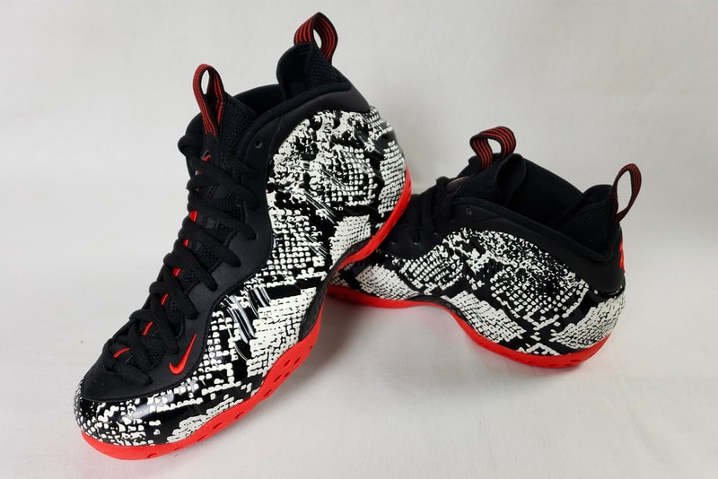 Nike Air Foamposite One Snakeskin Release Info White black red