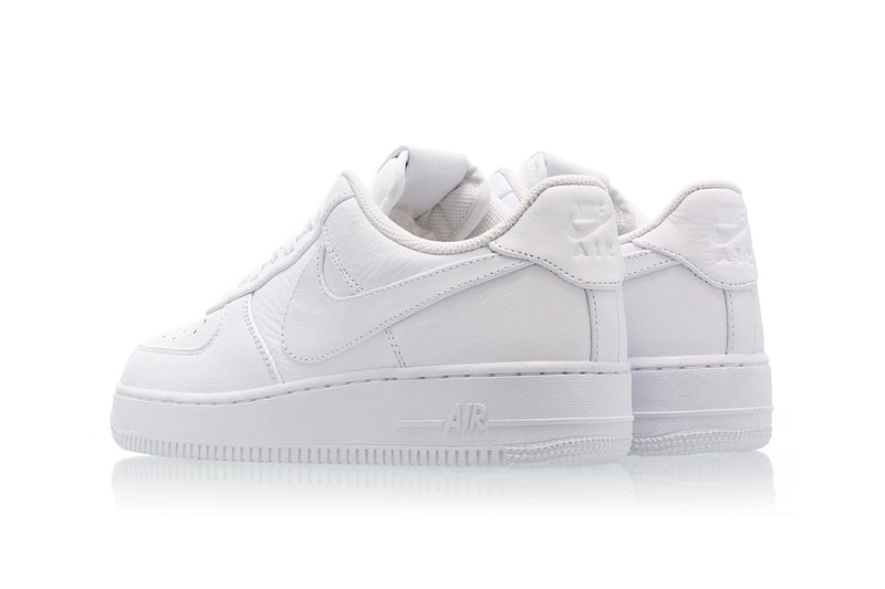 Nike Air Force 1 Big Swoosh All White Oversized Branding Logo Tick Release Date Information Drop Debossed Tongue Heel Accent 