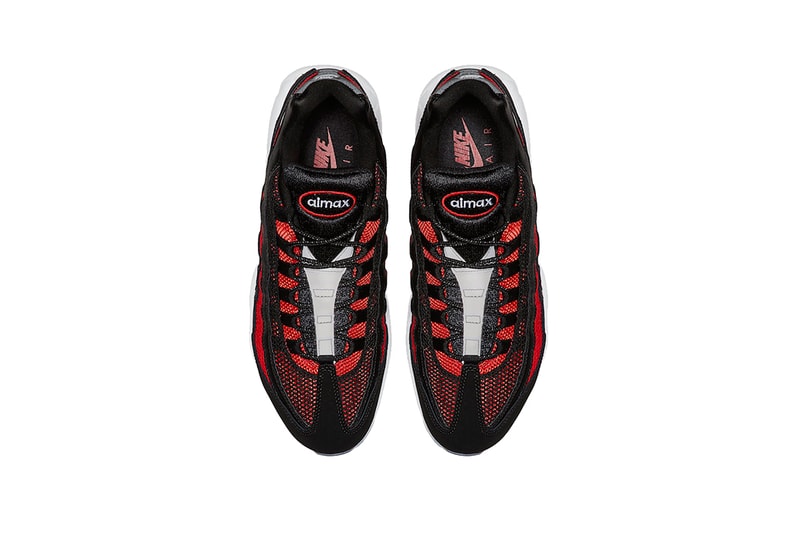 nike air max 95 essential bred black white university red 