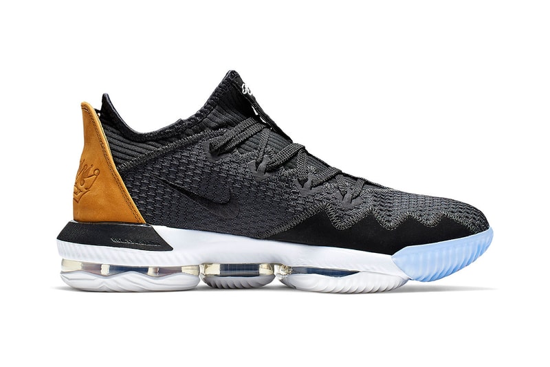 nike leborn 16 low 2019 footwear nike basketball lebron james black gold white
