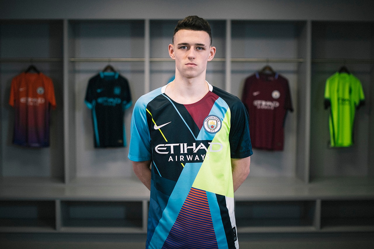 Nike Manchester City Phil Foden raheem sterling kevin de bruyne jersey shirt special edition release information title winning record breaking different kits football soccer