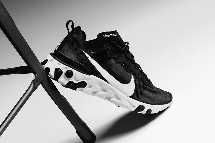 Nike's React Element 55 Goes Back to Basics in a "Black/White" Colorway