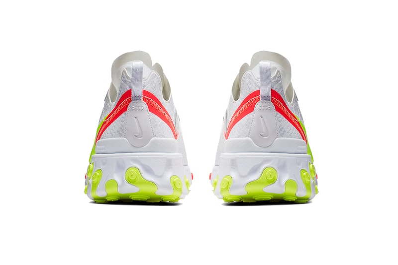 nike react element 55 white crimson volt 2019 spring footwear nike sportswear