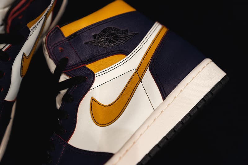 nike sb air jordan 1 retro high og closer look 2019 march footwear court purple black university gold light bone black crimson tint hyper pink