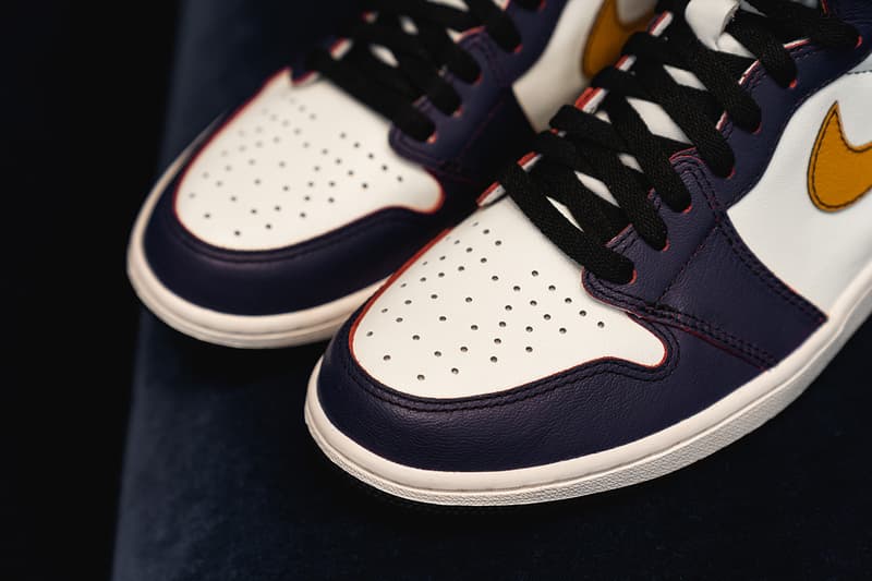 nike sb air jordan 1 retro high og closer look 2019 march footwear court purple black university gold light bone black crimson tint hyper pink