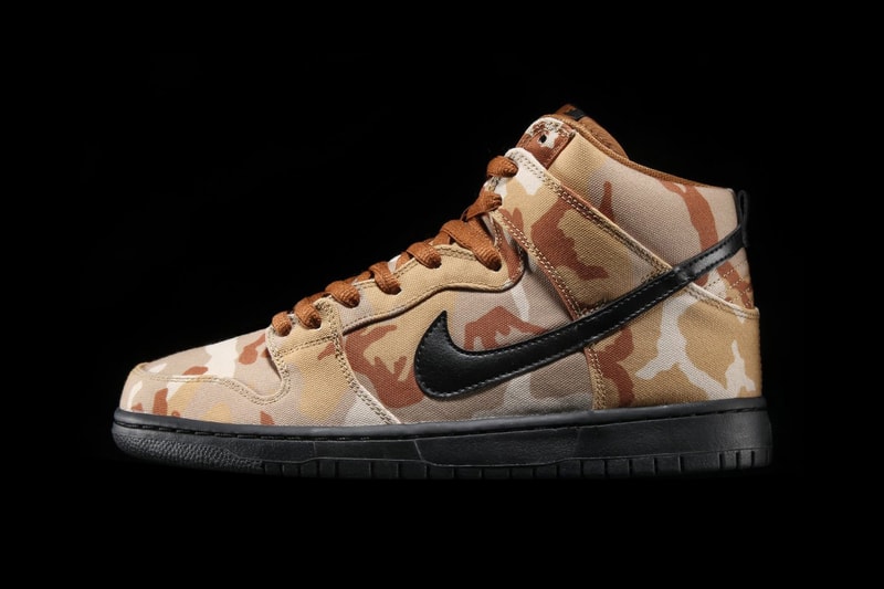 Nike SB Dunk High Desert Camo Parachute Beige Black Ale Brown Premier Sneaker Trainer Shoe Buy Best Footwear Releases UK Cop Purchase