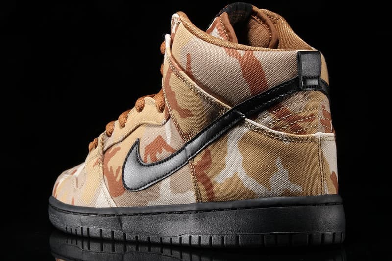 Nike SB Dunk High Desert Camo Parachute Beige Black Ale Brown Premier Sneaker Trainer Shoe Buy Best Footwear Releases UK Cop Purchase