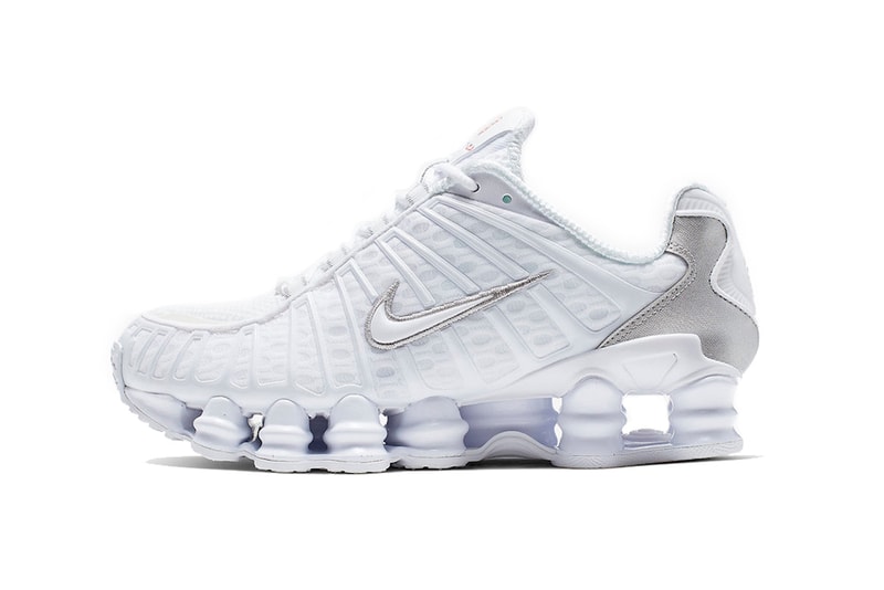 nike shox tl white metallic silver 2019 footwear nike sportswear