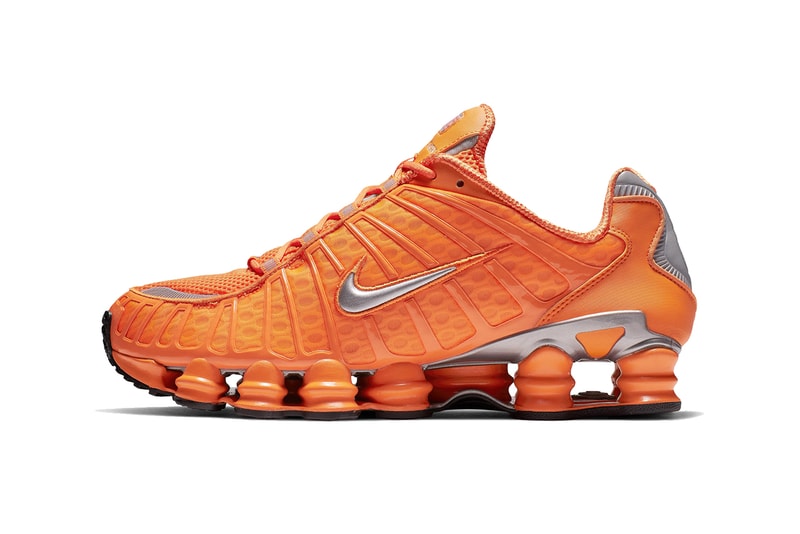 nike shox tl total orange silver triple black 2019 march footwear sportswear