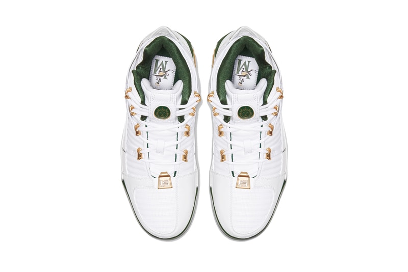 nike zoom lebron 3 svsm 2019 march release information nike basketball footweat lebron james  away green gold white
