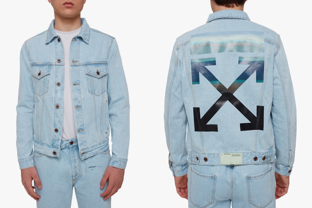 off white spring summer 2019 exclusive collection drop release date info buy gente roma collaboration virgil abloh march 6 2019 release date web store shop denim gradient leaf print ss19