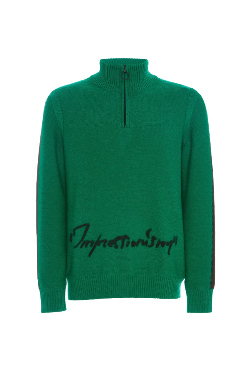 off white green zip turtleneck sweater release resort 2019 moda operandi 