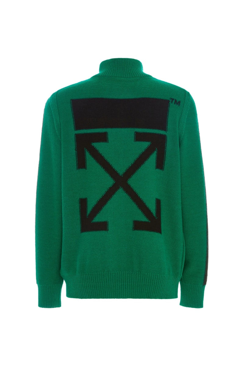 off white green zip turtleneck sweater release resort 2019 moda operandi 