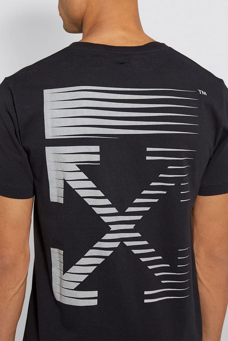 Off-White™ for Harrods SS19 Reflective Capsule collection collaboration exclusive limited edition logo hoodie tee shirt jacket denim sweatpants branding x virgil abloh black