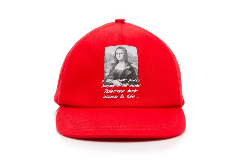 Off White Mona Lisa Cap Release Red Virgil Abloh Leonardo da vinci