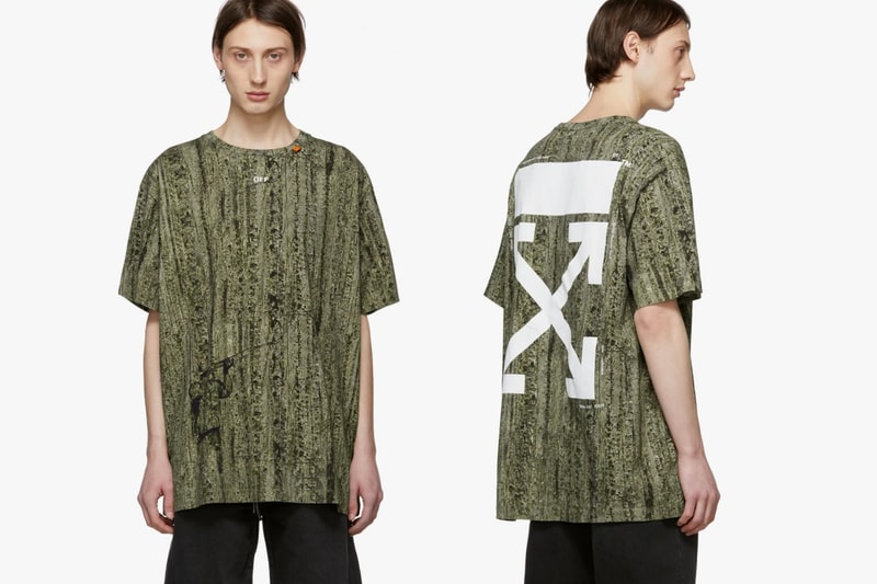 Off White Oversized Real Camo T-Shirt Release Green black Tree
