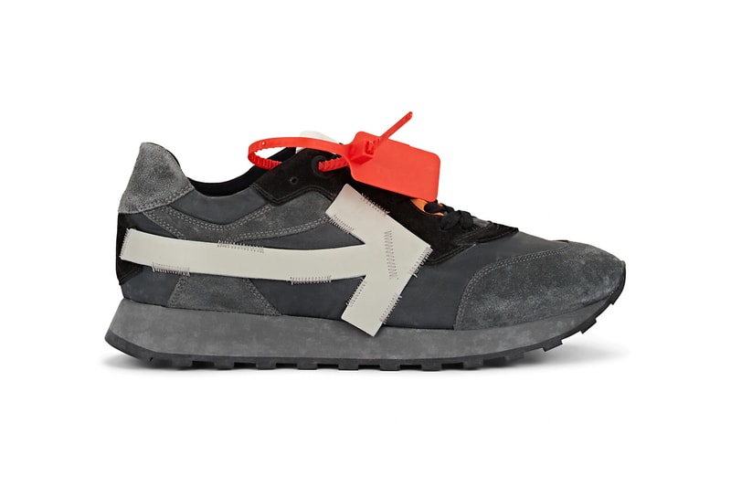 off white virgil abloh arrow sneakers gray black colorway release barneys 