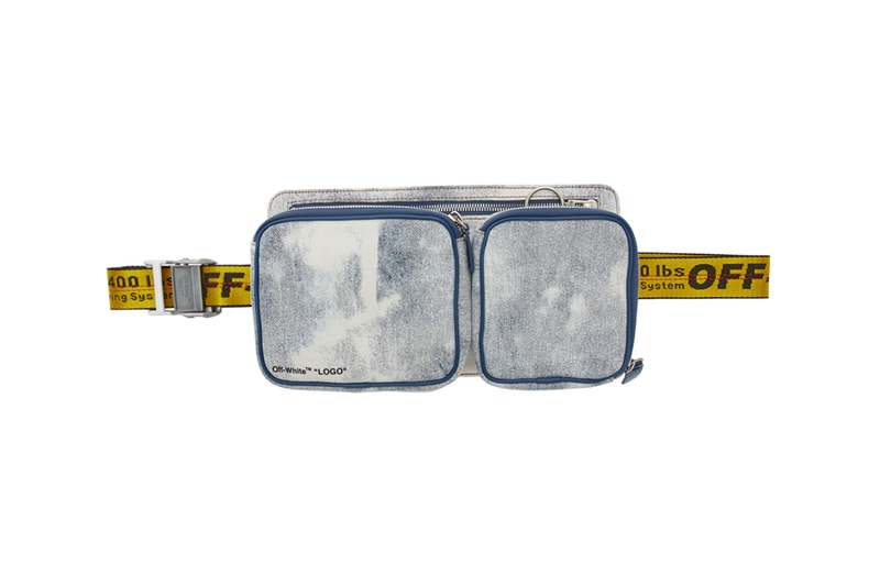 off white denim belt hip bag extreme bleach colorway virgil abloh ssense 