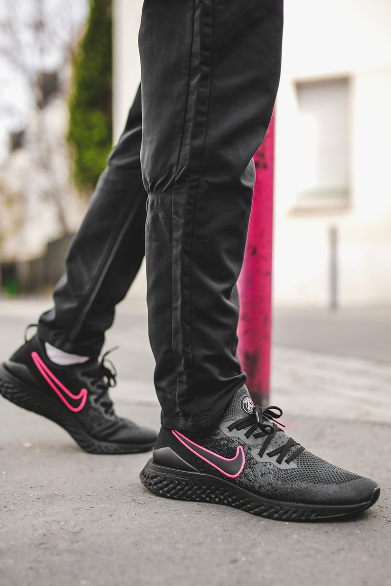 Paris Saint-Germain x Nike Epic React Flyknit 2 exclusive closer look football PSG blue white red