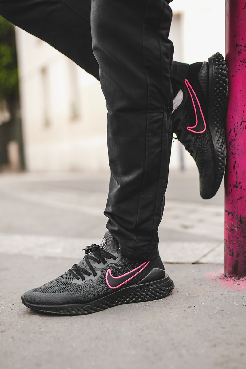 Paris Saint-Germain x Nike Epic React Flyknit 2 exclusive closer look football PSG blue white red