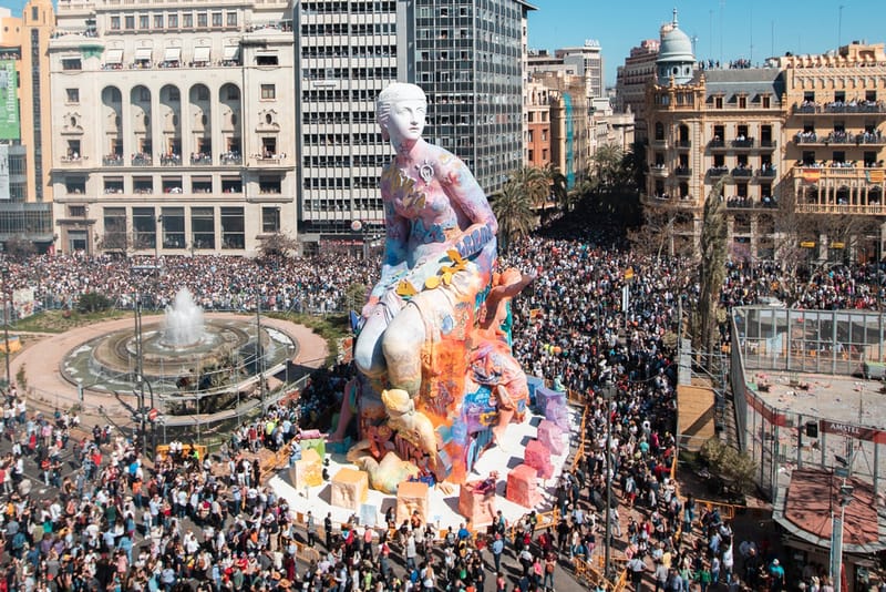 PichiAvo's 85-Foot Sculpture Set Ablaze For Spain Celebration