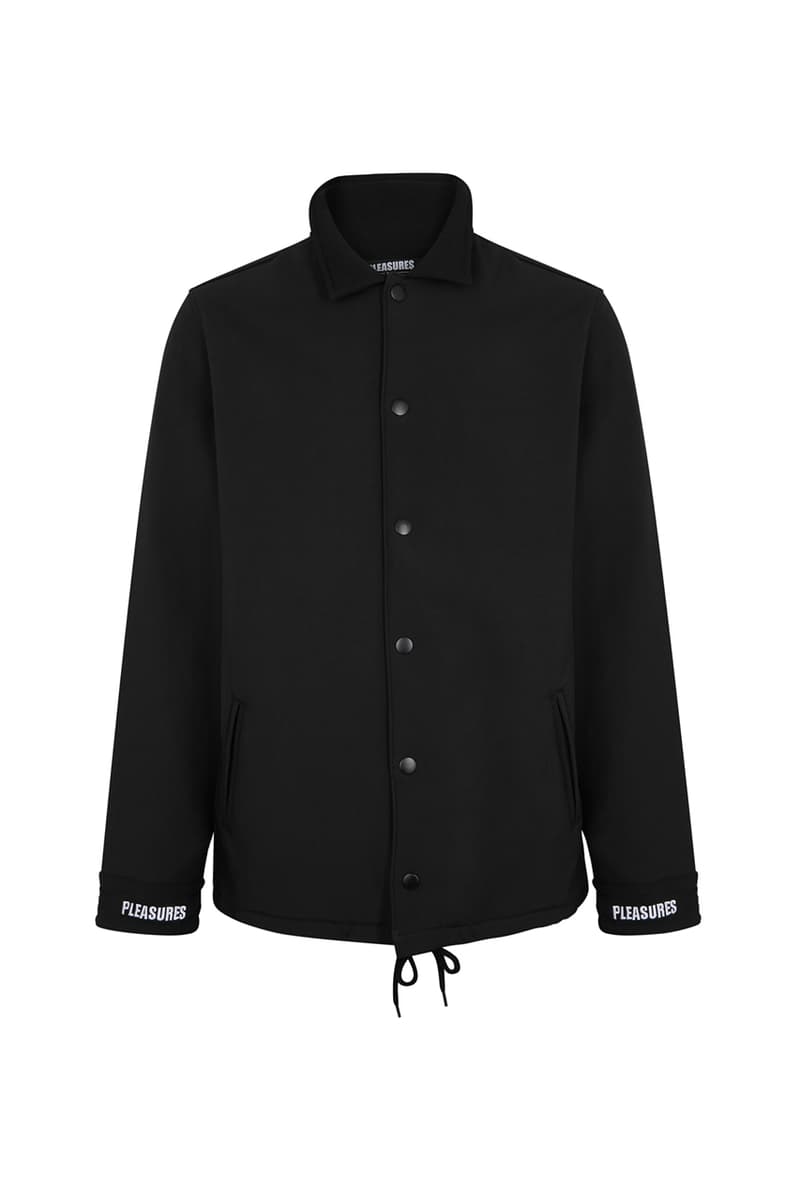 pleasures threat black shell coach jacket release 