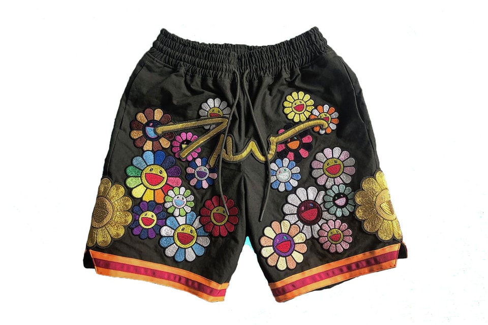 Takashi Murakami Inspired Flower Shorts