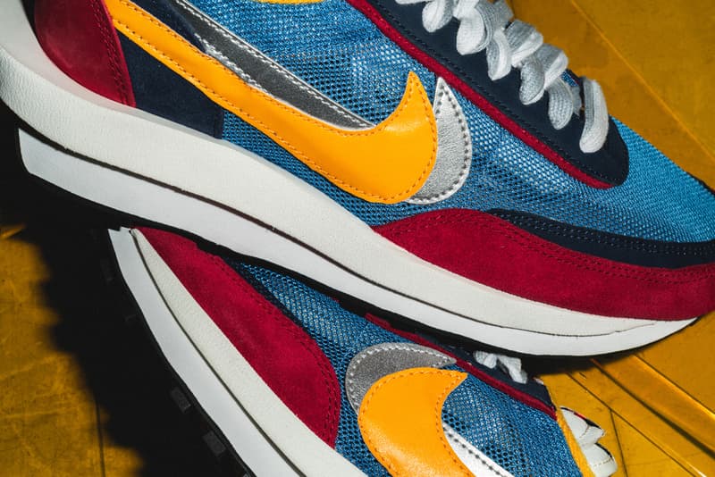 sacai x Nike "LDV With Waffle Daybreak" Closer looks drop release info colorways flight club Green Gusto/Black-Varsity Maize-Safety Orange Varsity Blue/Del Sol-Varsity Red-Black