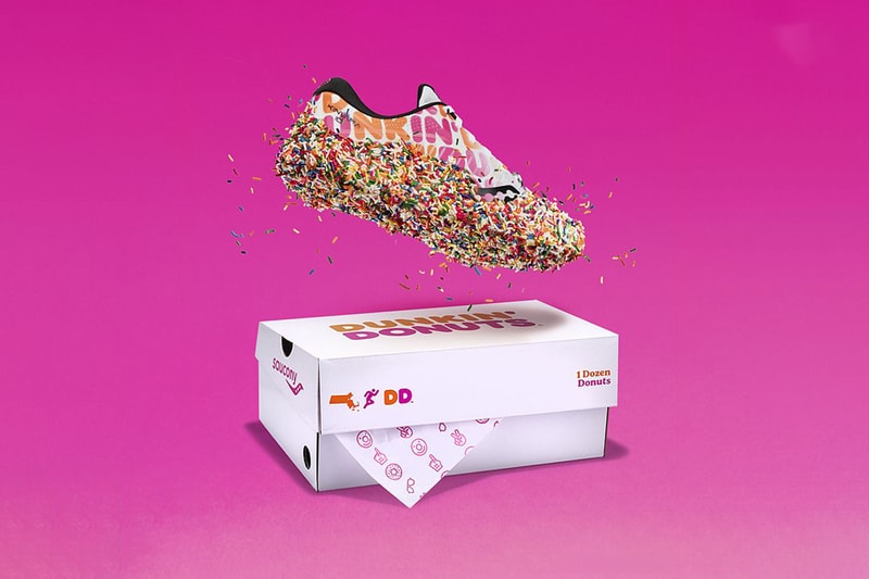 saucony dunkin donuts kinvara 10 sneaker shoe release boston marathon 