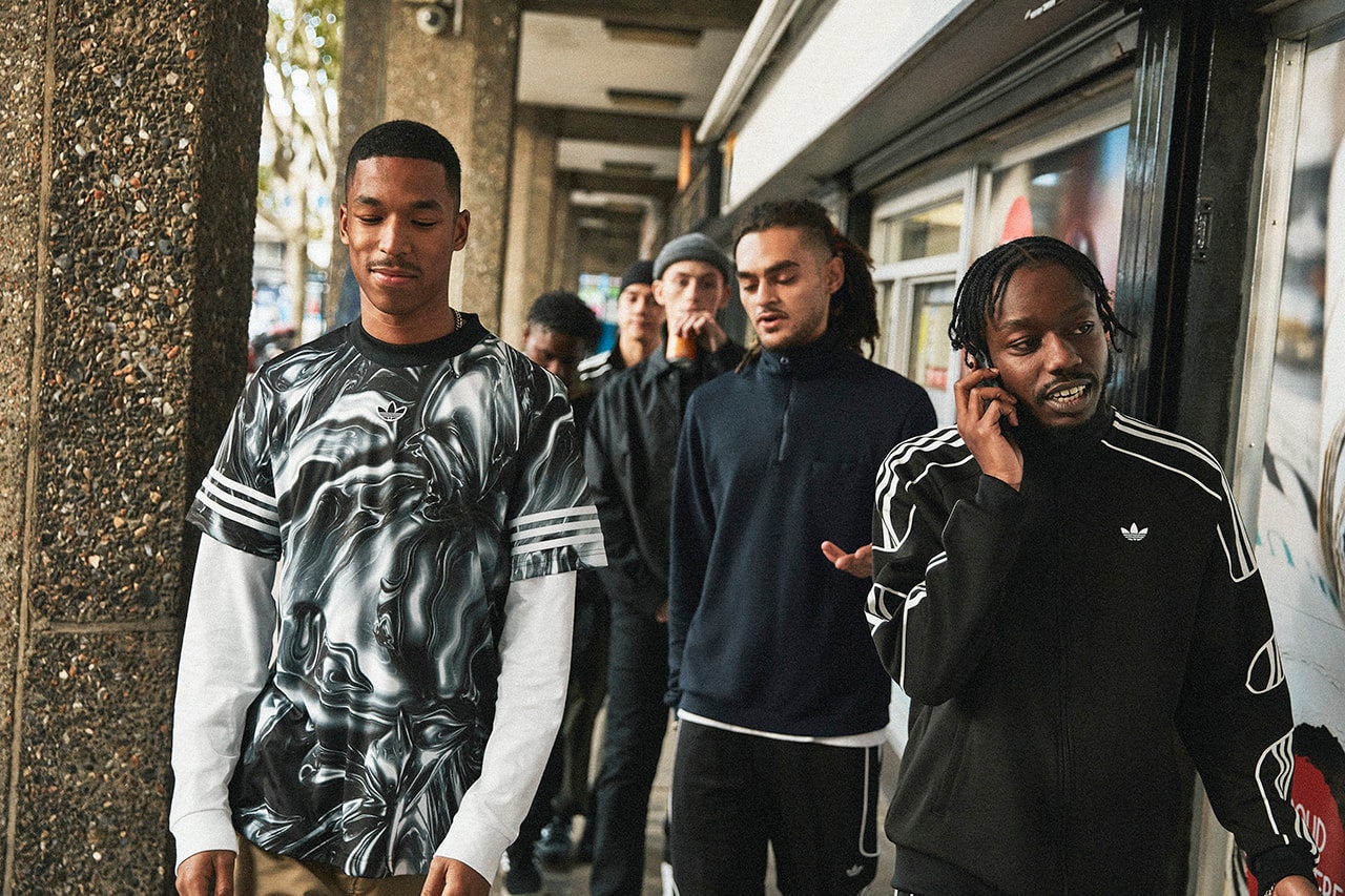 adidas originals stormzy release information drops merky south london track suits t shirts pants jacket nylon durable water resistant trefoil three stripes OG 90s inspired football heritage training kits