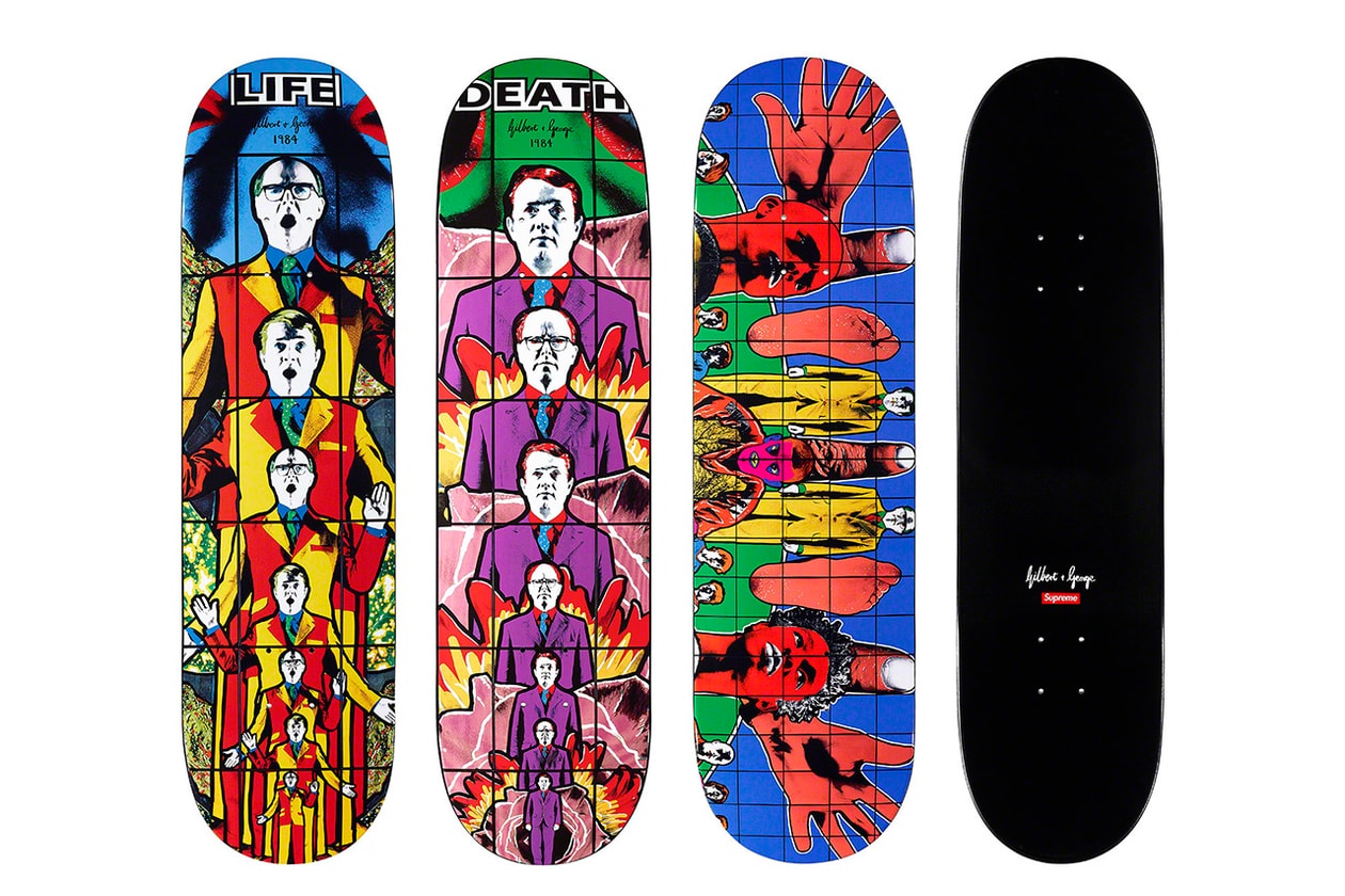 Supreme Gilbert & George Collab Feature Artist Series Art-Brut Anti-Establishment Art Pop Art Andy Warhol Pablo Picasso 1984 pictures dirty words pictures exhibition artworks photographs montage collage