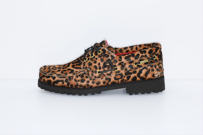 Supreme x Timberland 3-Eye Classic Lug Shoe leopard print new york footwear shoes clarks boat shoes pony hair 