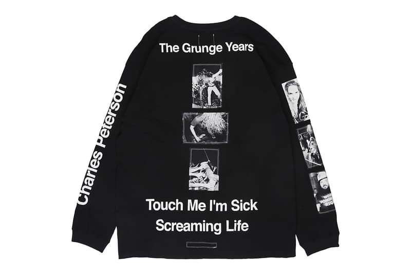 TAKAHIROMIYASHITA TheSoloist. spring summer 2019 ss19 grunge charles peterson kurt cobain courtney love sweater turtleneck pullover knit jacket parka hooded scarf print graphic photograph collaboration