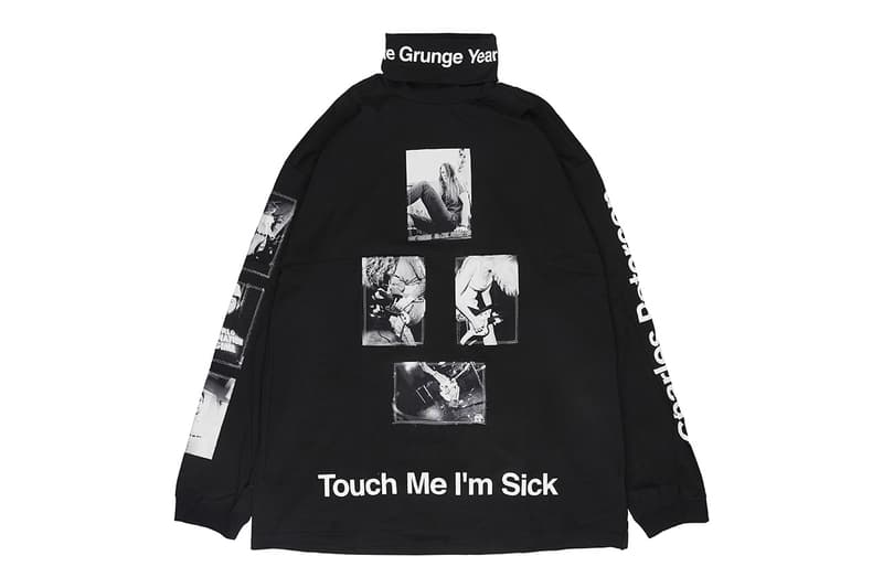 TAKAHIROMIYASHITA TheSoloist. spring summer 2019 ss19 grunge charles peterson kurt cobain courtney love sweater turtleneck pullover knit jacket parka hooded scarf print graphic photograph collaboration