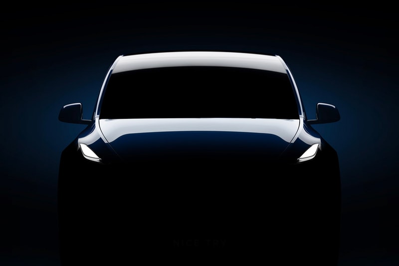 Tesla Model Y Teaser Easter Egg Nice Try Hidden Message Marketing electric vehicle automotive cars SUV Elon Musk  