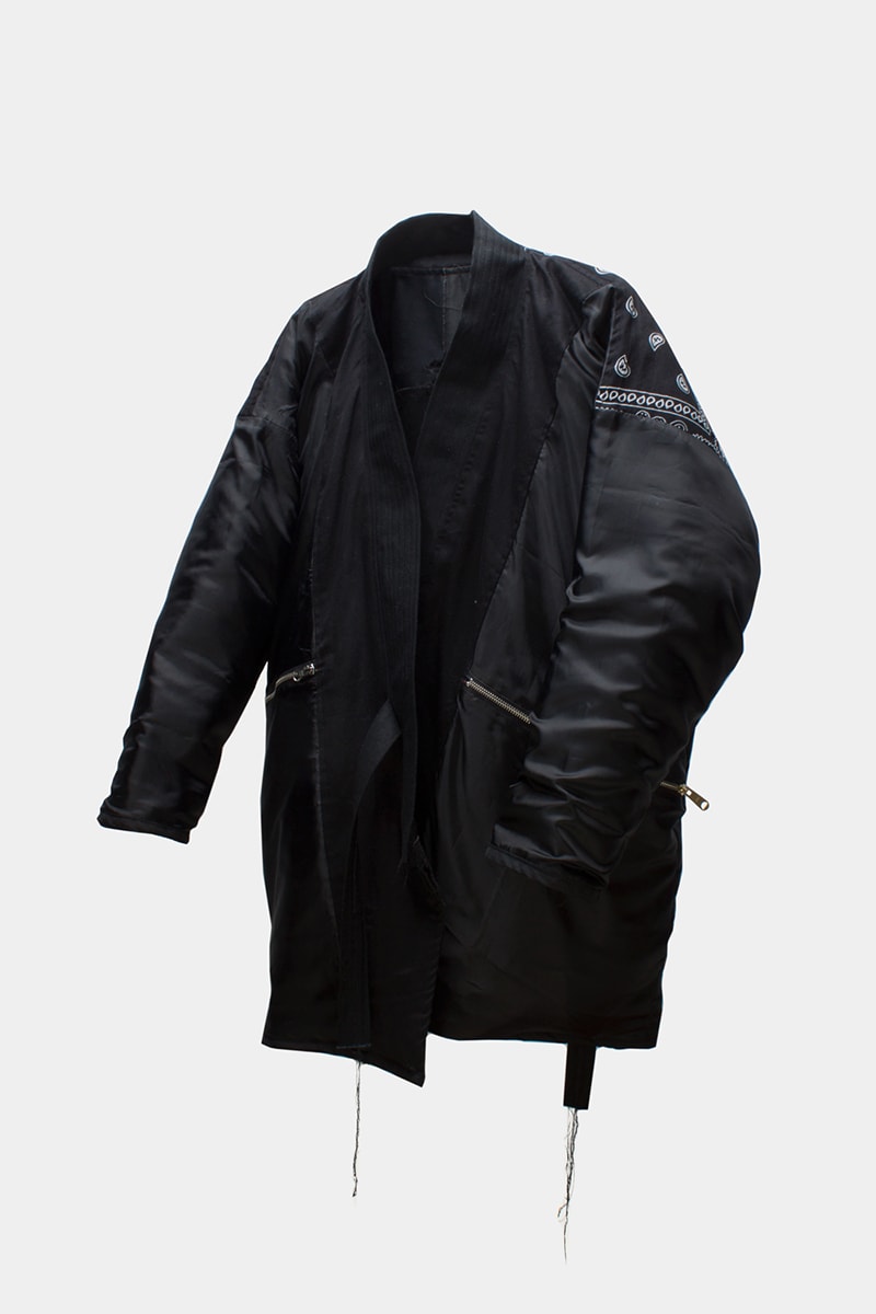 Tired Lab Spring/Summer 2019 Capsule Collection Waley Gao entrop reversible padded jacket patchwork bandana phase vest olive black mechanics cropped jacket contrast patch pant zip patch pant dislocated patchwork pant patchwork button up shirt embroidered logo tee toronto canada menswear