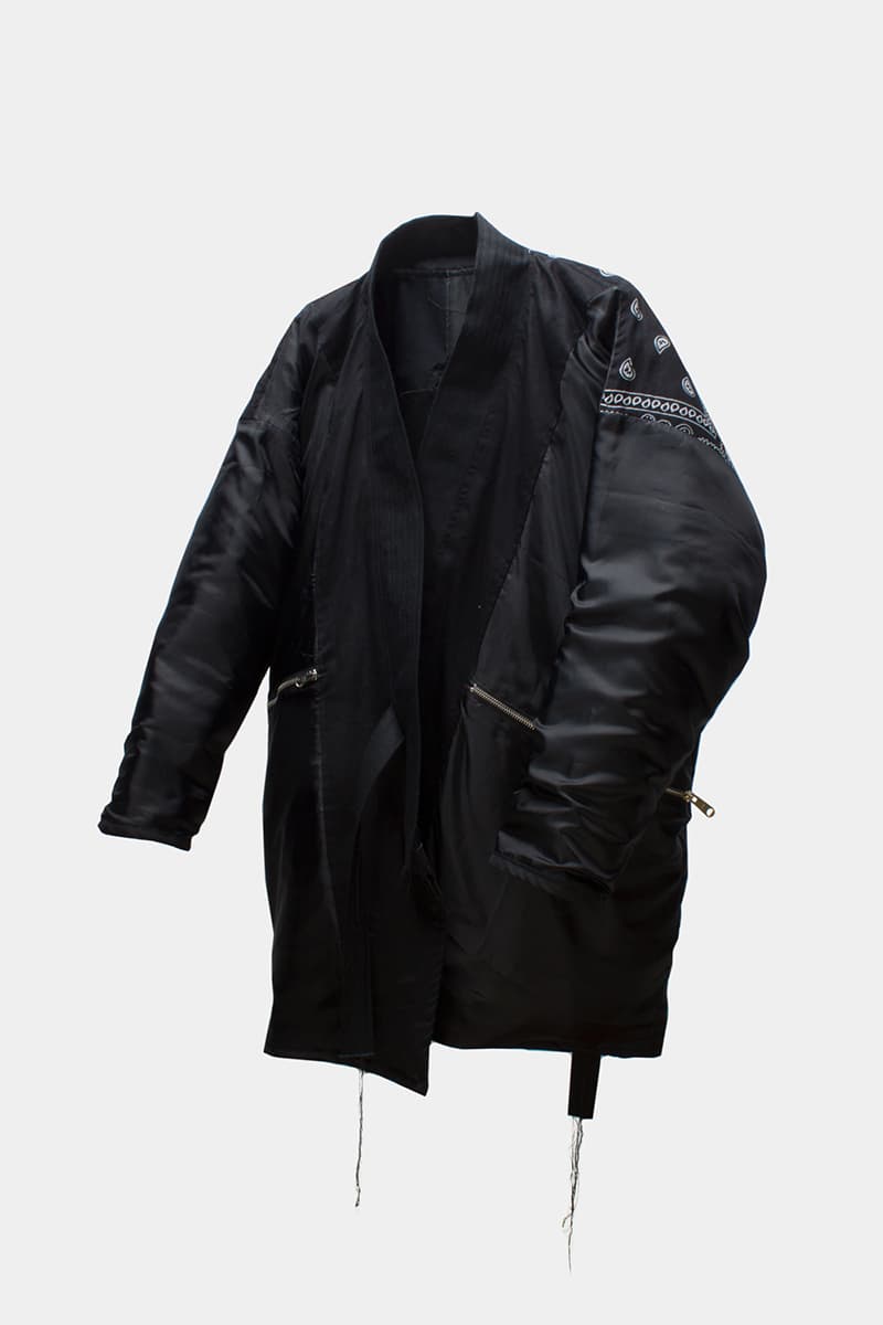 Tired Lab Spring/Summer 2019 Capsule Collection Waley Gao entrop reversible padded jacket patchwork bandana phase vest olive black mechanics cropped jacket contrast patch pant zip patch pant dislocated patchwork pant patchwork button up shirt embroidered logo tee toronto canada menswear