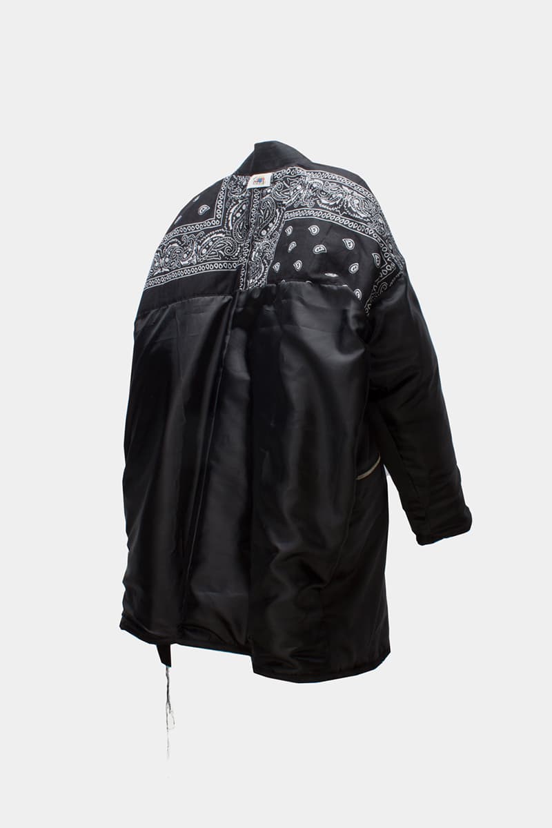 Tired Lab Spring/Summer 2019 Capsule Collection Waley Gao entrop reversible padded jacket patchwork bandana phase vest olive black mechanics cropped jacket contrast patch pant zip patch pant dislocated patchwork pant patchwork button up shirt embroidered logo tee toronto canada menswear