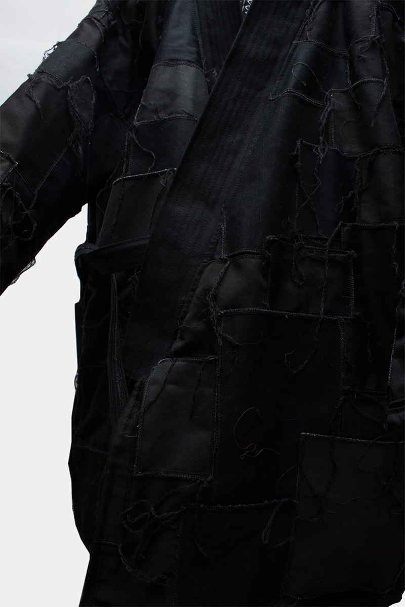 Tired Lab Spring/Summer 2019 Capsule Collection Waley Gao entrop reversible padded jacket patchwork bandana phase vest olive black mechanics cropped jacket contrast patch pant zip patch pant dislocated patchwork pant patchwork button up shirt embroidered logo tee toronto canada menswear