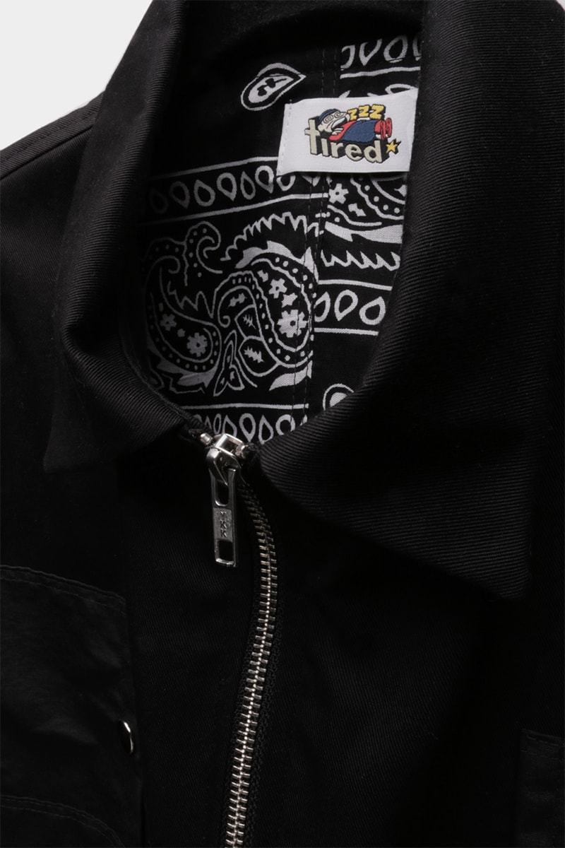Tired Lab Spring/Summer 2019 Capsule Collection Waley Gao entrop reversible padded jacket patchwork bandana phase vest olive black mechanics cropped jacket contrast patch pant zip patch pant dislocated patchwork pant patchwork button up shirt embroidered logo tee toronto canada menswear