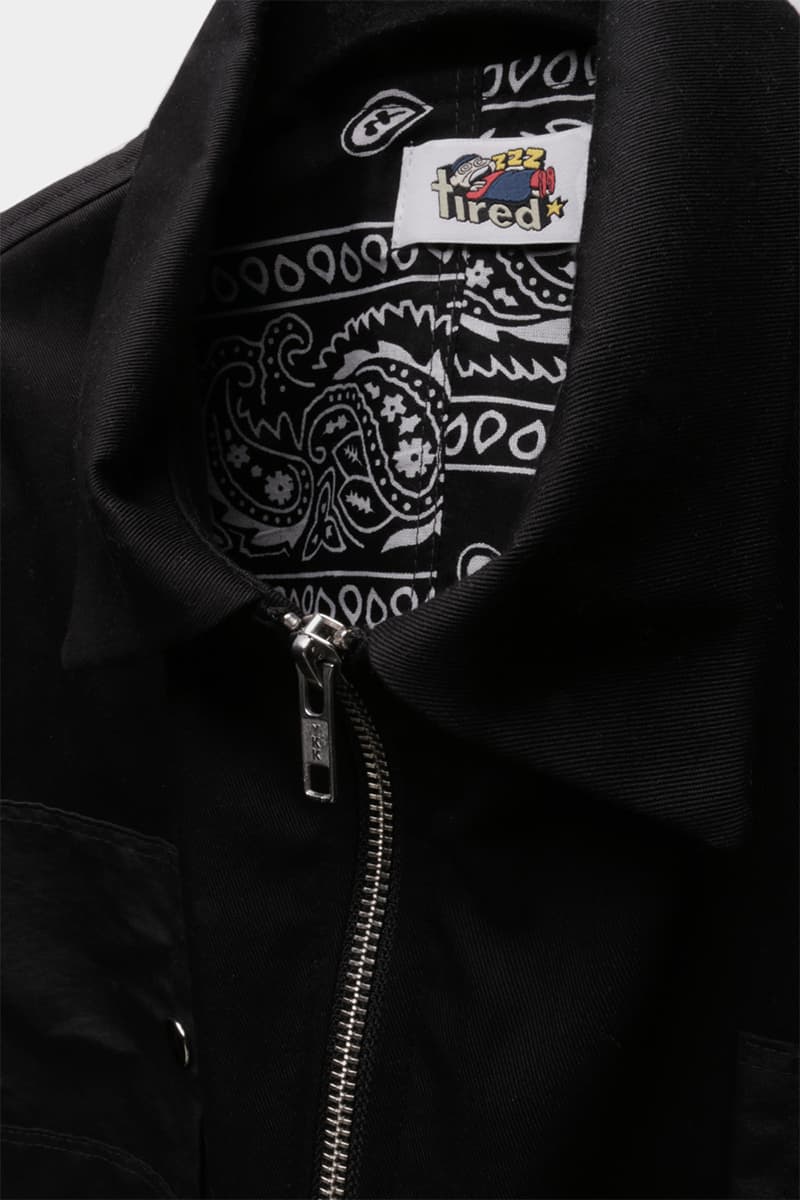Tired Lab Spring/Summer 2019 Capsule Collection Waley Gao entrop reversible padded jacket patchwork bandana phase vest olive black mechanics cropped jacket contrast patch pant zip patch pant dislocated patchwork pant patchwork button up shirt embroidered logo tee toronto canada menswear