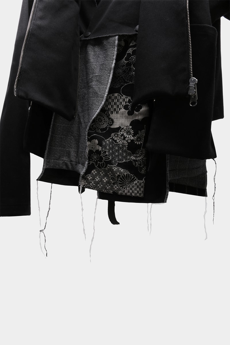 Tired Lab Spring/Summer 2019 Capsule Collection Waley Gao entrop reversible padded jacket patchwork bandana phase vest olive black mechanics cropped jacket contrast patch pant zip patch pant dislocated patchwork pant patchwork button up shirt embroidered logo tee toronto canada menswear