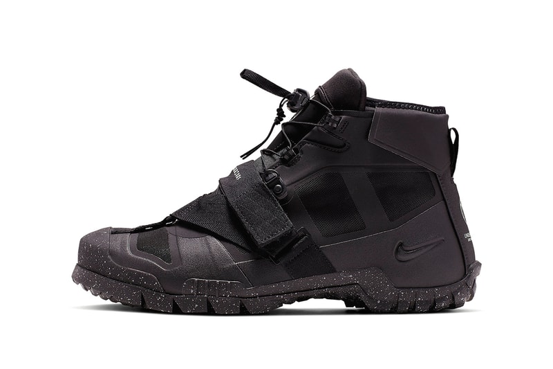 Undercover x Nike SFB Mountain Sneaker Info Sneakers Shoes Trainers Kicks Footwear Cop Purchase Buy Collab Collaboration Collaborative Silhouette Debuting 2015 Hiking Boot Boots Bill Bowerman World War II Service Battle Accoutrements Takashi Techy Details The New Warriors Printed Midfoot Black Sail Colorway