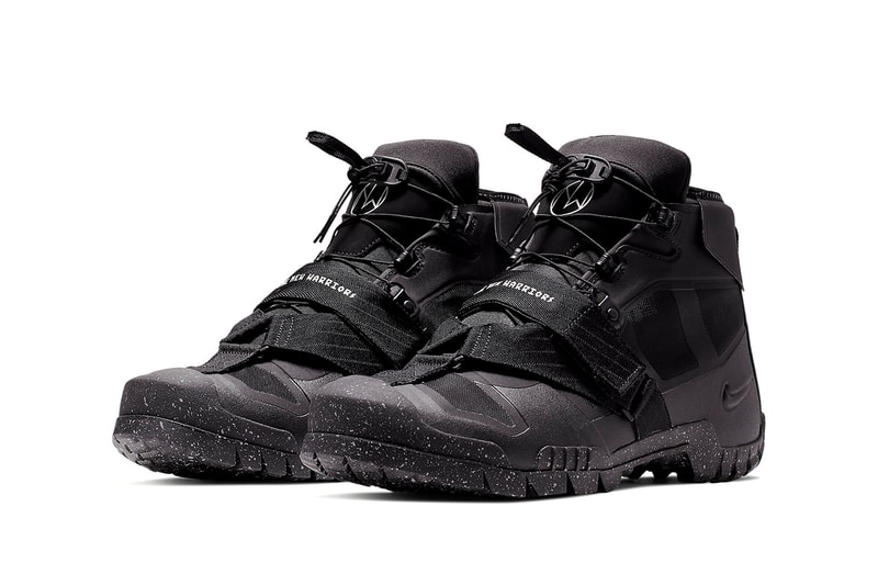 Undercover x Nike SFB Mountain Sneaker Info Sneakers Shoes Trainers Kicks Footwear Cop Purchase Buy Collab Collaboration Collaborative Silhouette Debuting 2015 Hiking Boot Boots Bill Bowerman World War II Service Battle Accoutrements Takashi Techy Details The New Warriors Printed Midfoot Black Sail Colorway