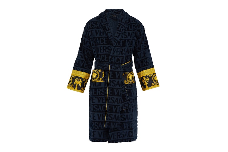 Versace I Love Baroque Bathrobe Release Navy Gold White Medusa