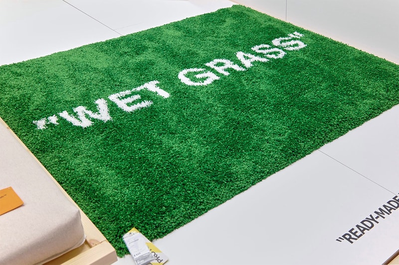 Virgil Abloh IKEA Collaboration Price List Sculpture Pratta Bag Still Loading Rug Grey Blue Wet Grass Keep Off Cushion Wall Clock Mona Lisa Chair Mirror Bed Receipts Rug Floor Covering Leak 