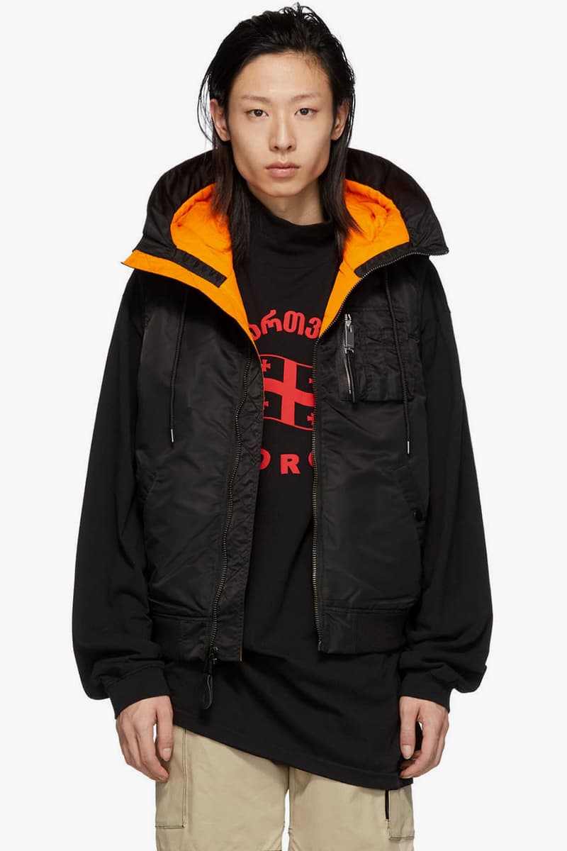 1017 ALYX 9SM Spring Summer 2019 SS19 Collection SSENSE Nike Edition Camo Long Sleeve T Shirt Black Tactical Vest Black Hood MA-1 Vest Jacket Orange Lining Streetwear Nick Knight Matthew M. Williams