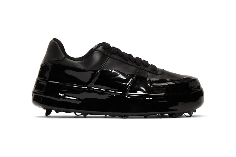 424 Black 42Force Sneakers Release Info drop date SSENSE rubberized dip rubber dip Guillermo Andrade "made in italy" leather textile 191010M237002