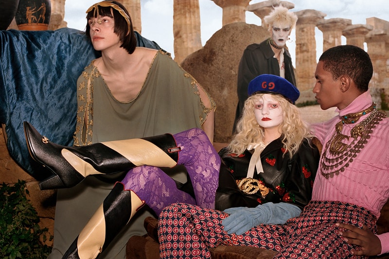 Gucci Pre Fall 2019 Campaign Bohemian Selinunte Archaeological Park Sicily 7th century BC Temple of Hera Creative Director Alessandro Michele Venice Beach Stereotypes hardcore punks rollerbladers bodybuilders surfers App Augmented Reality AR Advertising User Experience 