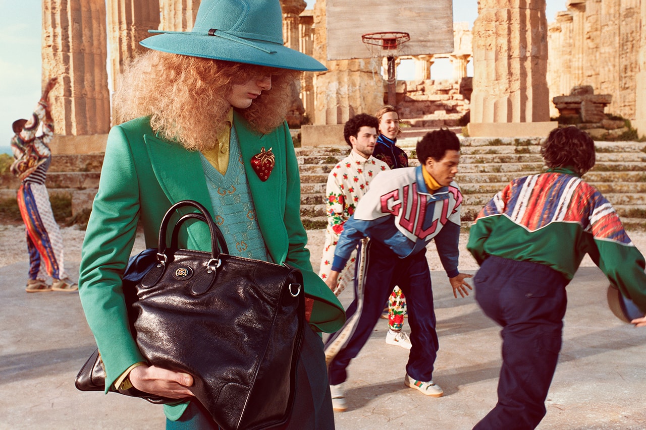 Gucci Pre Fall 2019 Campaign Bohemian Selinunte Archaeological Park Sicily 7th century BC Temple of Hera Creative Director Alessandro Michele Venice Beach Stereotypes hardcore punks rollerbladers bodybuilders surfers App Augmented Reality AR Advertising User Experience 